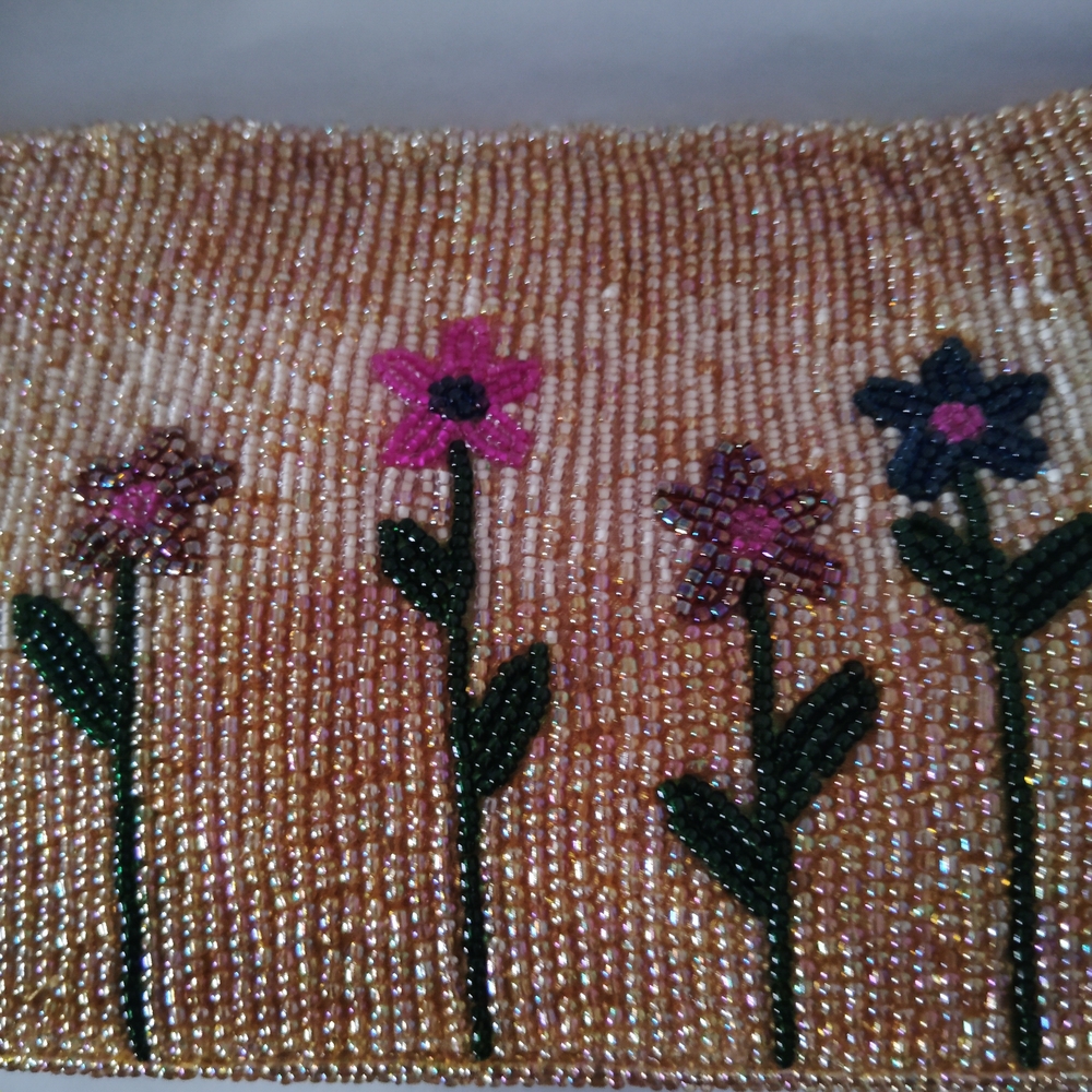 Vanessa Beaded Floral Shoulder Bag - Gold and Multicolor - Picture 9 of 14